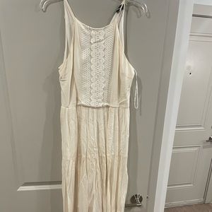 cream maxi dress